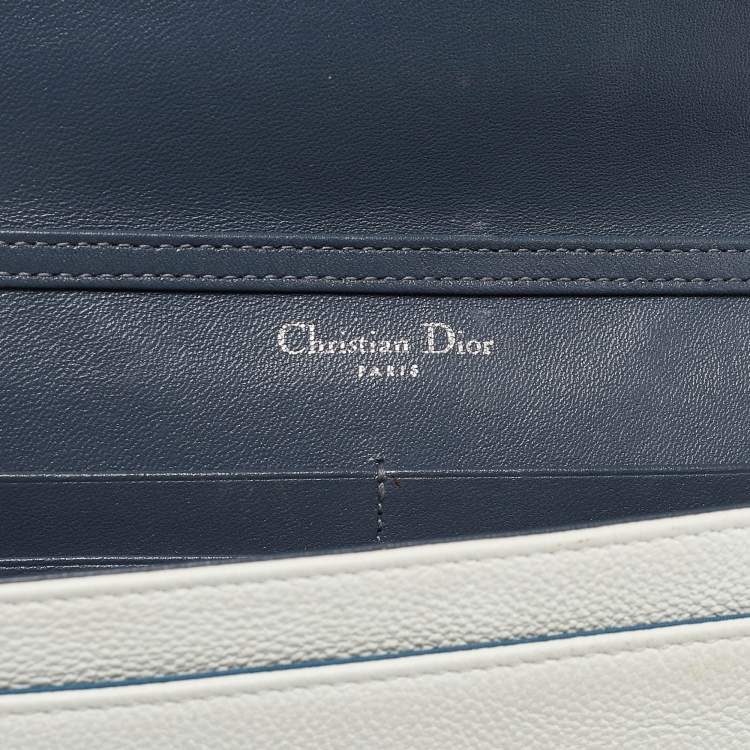 Pre Owned Dior White Cannage Leather Diorama Wallet On Chain