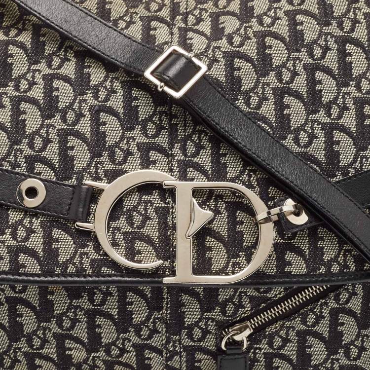 Pre Owned Dior Black Diorissimo Canvas and Leather CD Logo Flap Messenger Bag