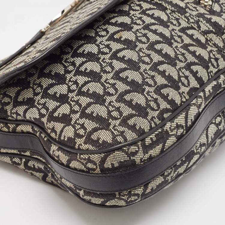 Pre Owned Dior Black Diorissimo Canvas and Leather CD Logo Flap Messenger Bag