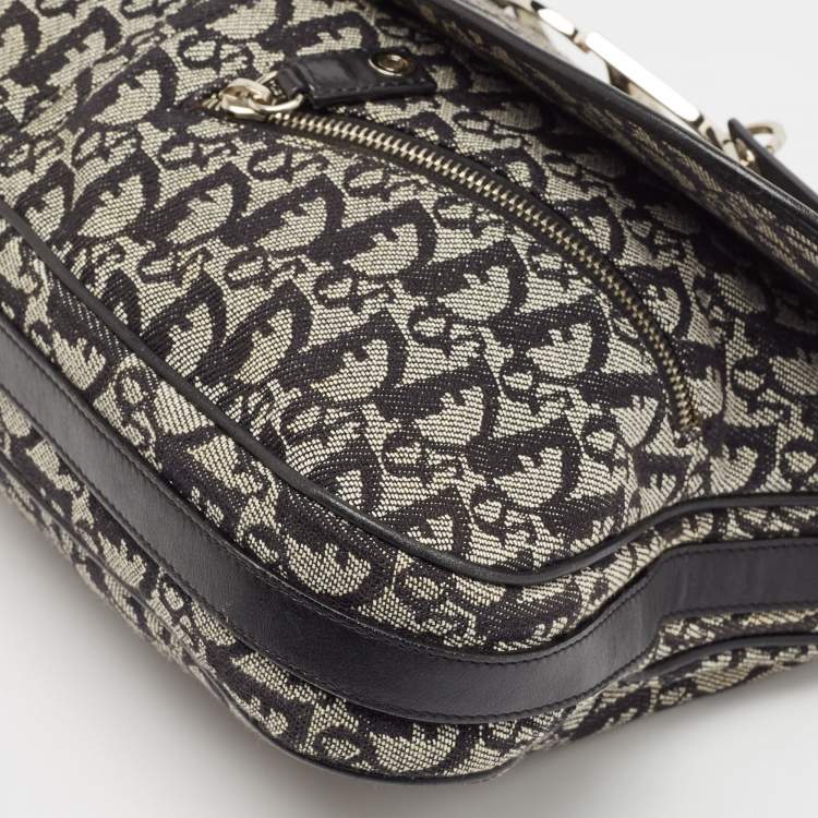 Pre Owned Dior Black Diorissimo Canvas and Leather CD Logo Flap Messenger Bag