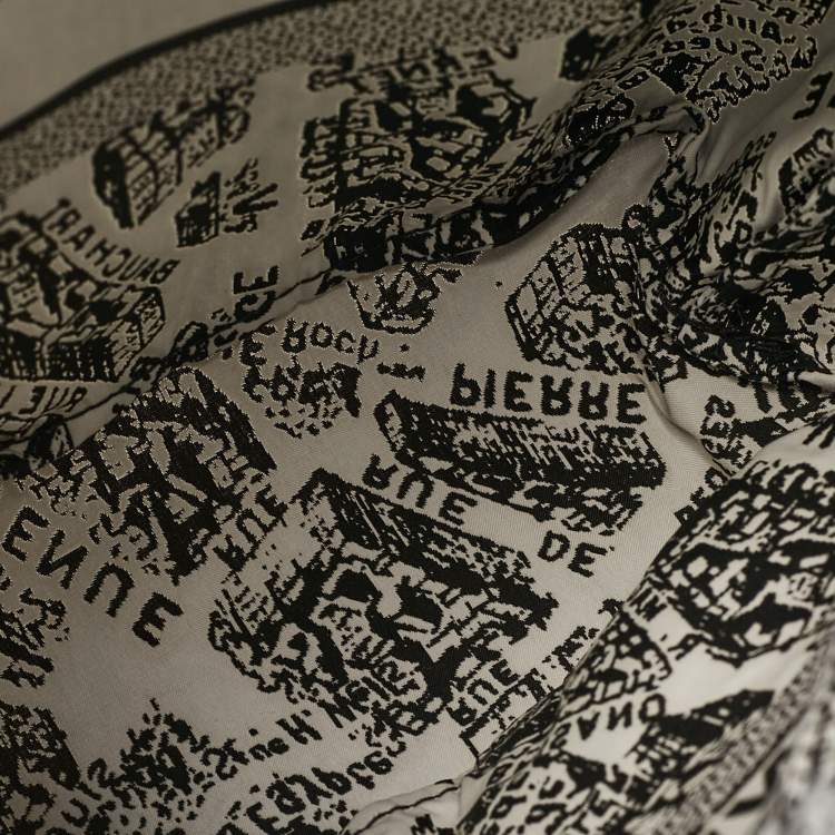 Pre Owned Dior Black/White Plan De Paris Nylon Diortravel Pouch