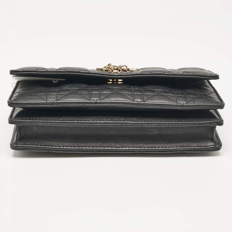 Pre Owned Dior Black Cannage Leather Mini My Dior Top Handle Bag