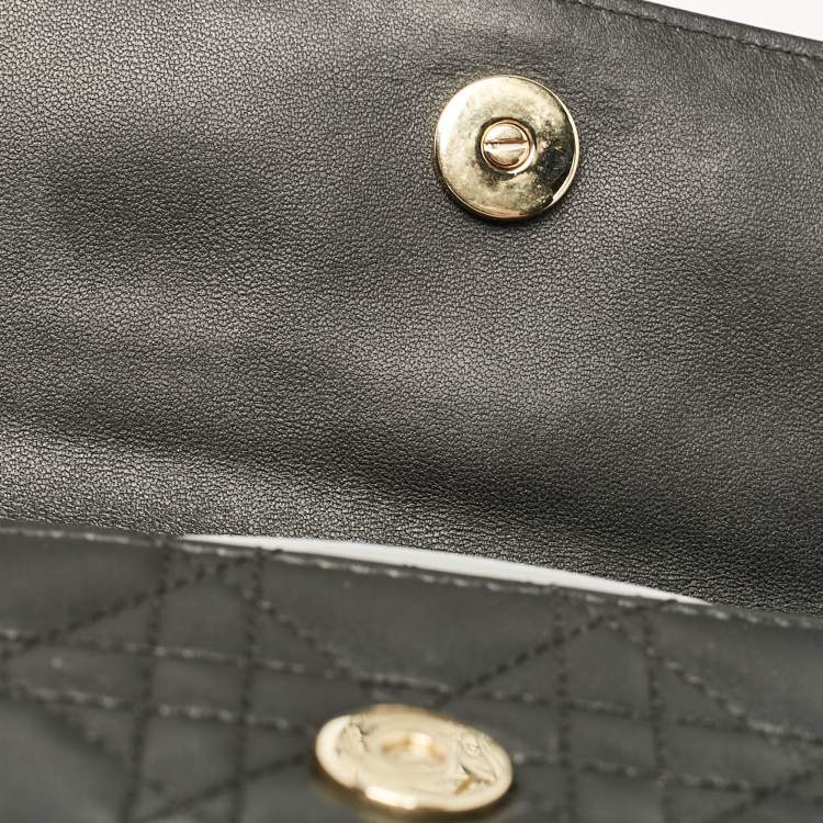 Pre Owned Dior Black Cannage Leather Mini My Dior Top Handle Bag