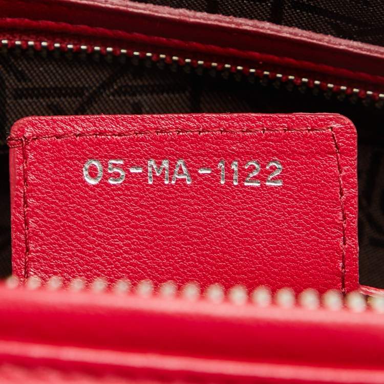 Pre Owned Dior Red Quilted Cannage Leather Large Lady Dior Tote
