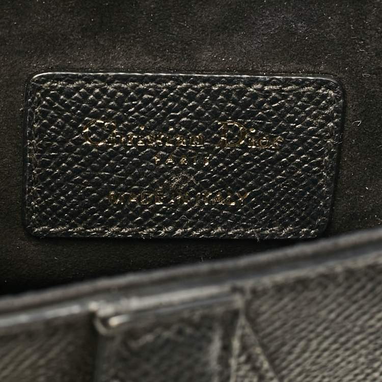 Pre Owned Dior Black Leather Mini Saddle Bag