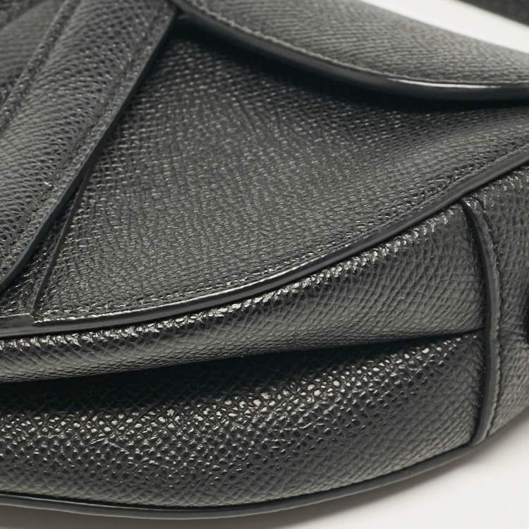 Pre Owned Dior Black Leather Mini Saddle Bag