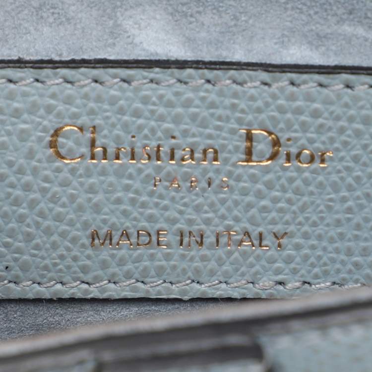 Pre Owned Dior Blue Leather Mini Saddle Bag