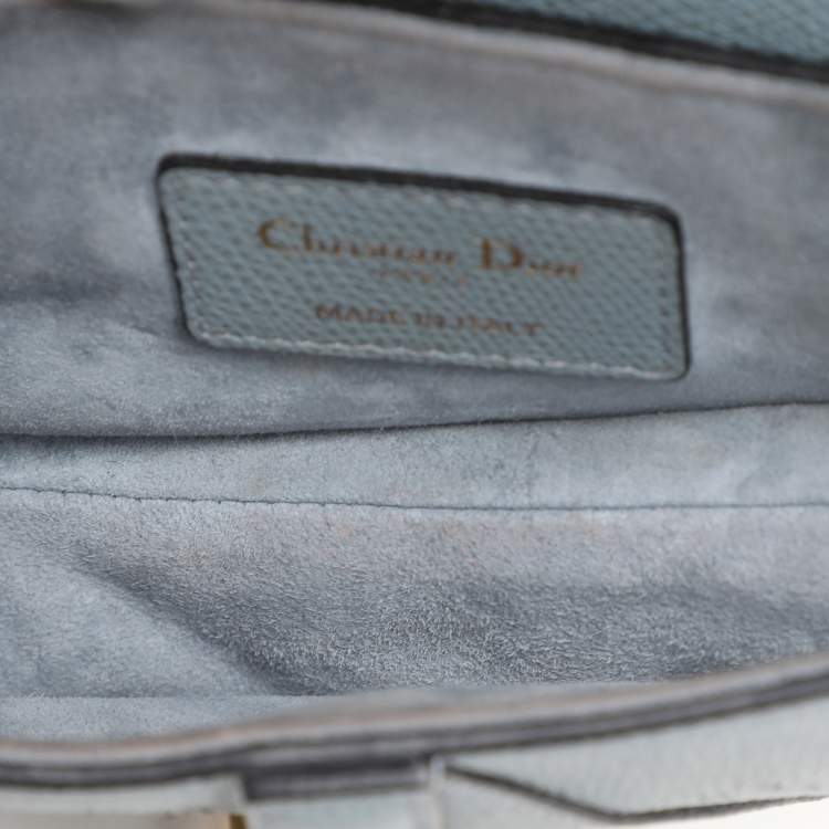 Pre Owned Dior Blue Leather Mini Saddle Bag