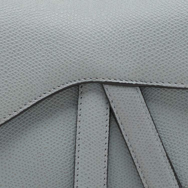 Pre Owned Dior Blue Leather Mini Saddle Bag