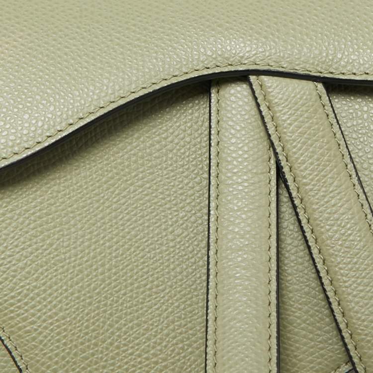 Pre Owned Dior Olive Green Mini Saddle Bag