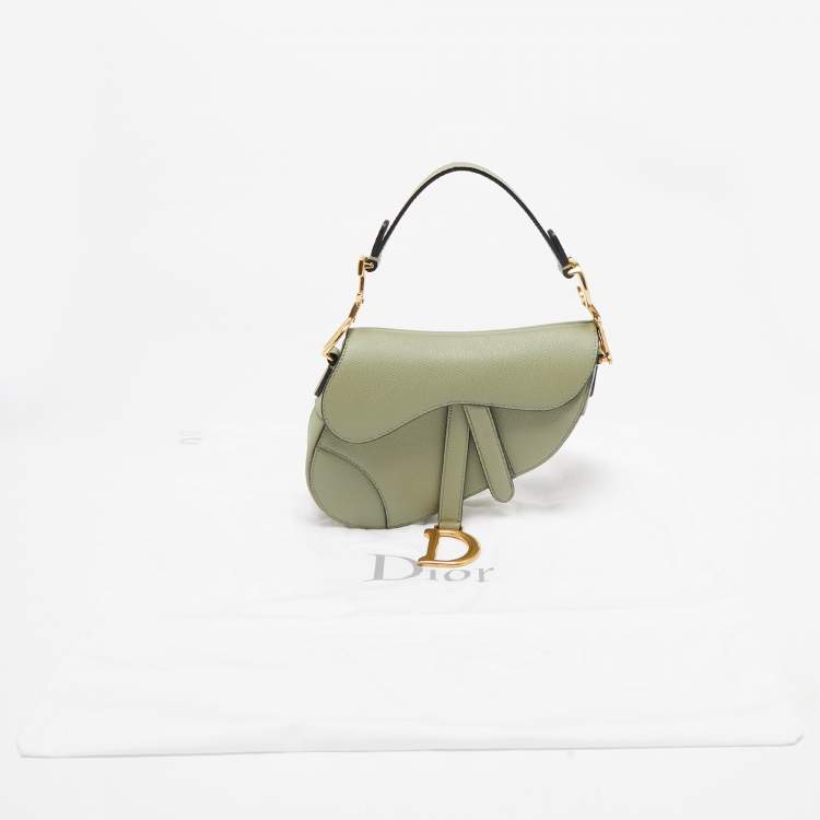 Pre Owned Dior Olive Green Mini Saddle Bag