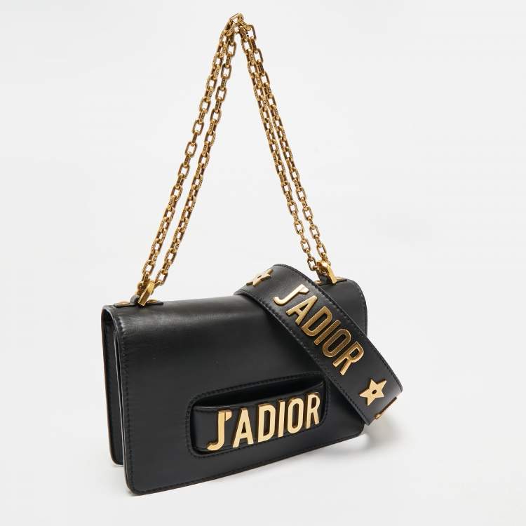 Pre Owned Dior Black Leather Medium J'Adior Flap Shoulder Bag