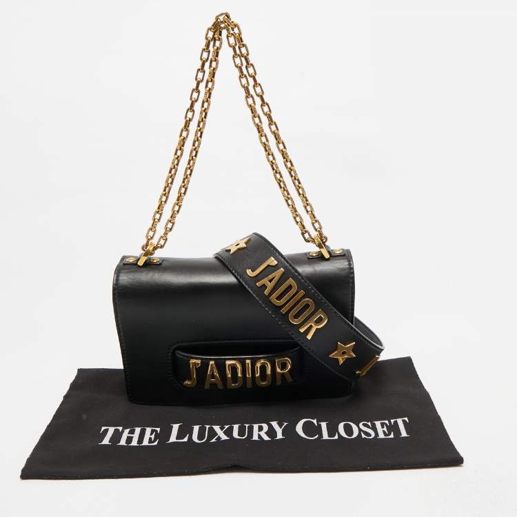 Pre Owned Dior Black Leather Medium J'Adior Flap Shoulder Bag