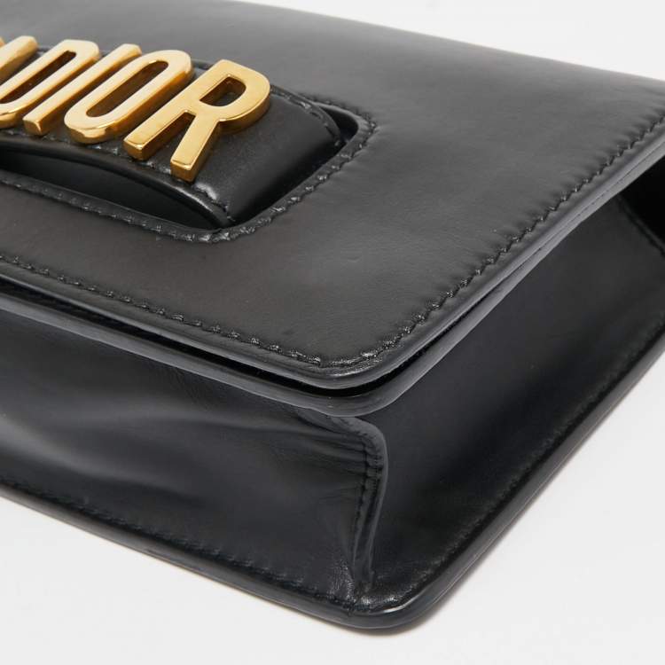 Pre Owned Dior Black Leather Medium J'Adior Flap Shoulder Bag