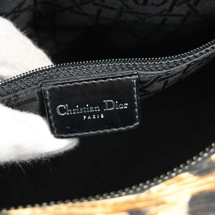 Pre Owned Christian Dior Yellow Cheetah Lady Dior Handbag