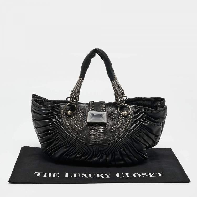 مملوكة مسبقًا Dior Black Leather Plisse Tote