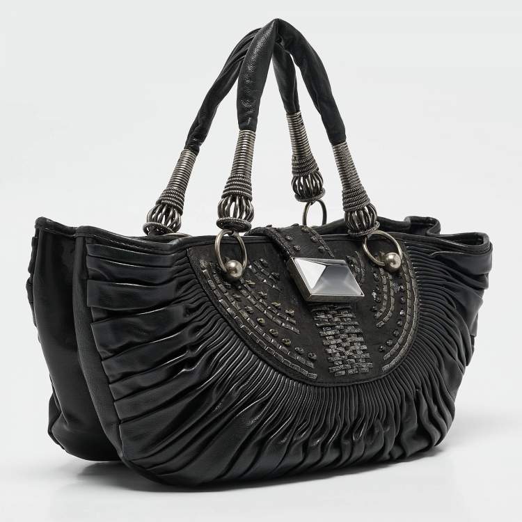 مملوكة مسبقًا Dior Black Leather Plisse Tote