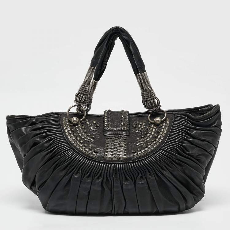 مملوكة مسبقًا Dior Black Leather Plisse Tote
