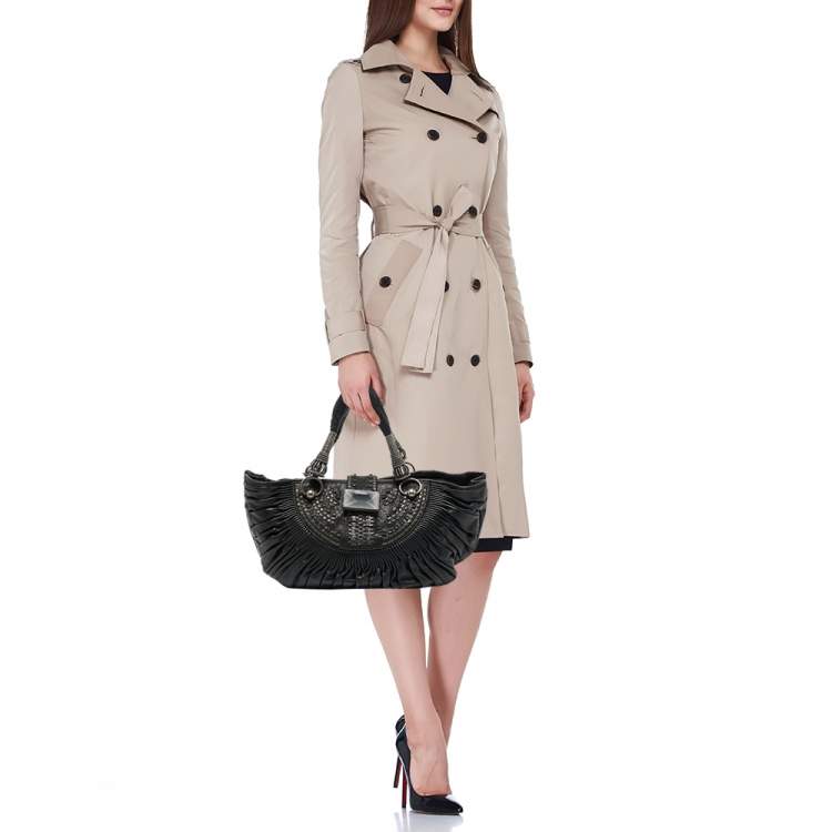 مملوكة مسبقًا Dior Black Leather Plisse Tote