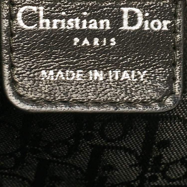 Pre Owned Dior Black Leather Plisse Hobo