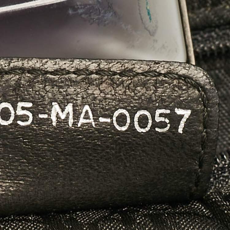 Pre Owned Dior Black Leather Plisse Hobo