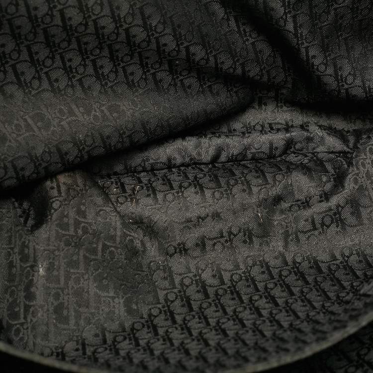 Pre Owned Dior Black Leather Plisse Hobo