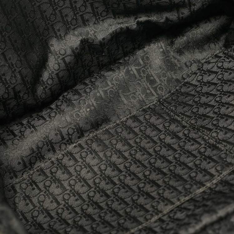 Pre Owned Dior Black Leather Plisse Hobo