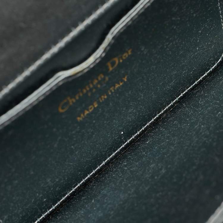 Pre Owned Dior Grey Satin D-Bee Clutch