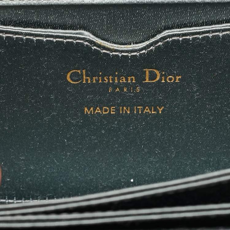 Pre Owned Dior Grey Satin D-Bee Clutch