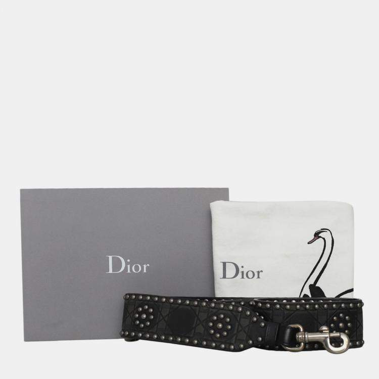 Pre Owned Christian Dior Medium Calfskin Cannage Studded Supple Lady Dior Bag