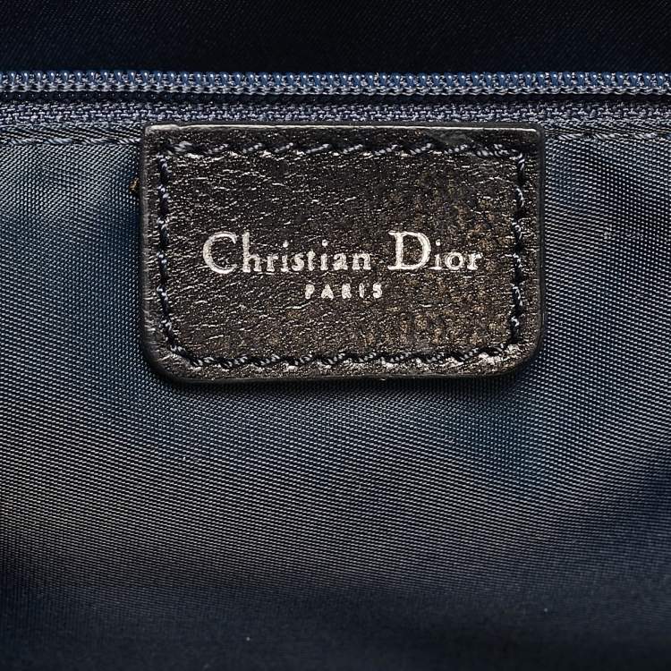مملوكة مسبقًا Dior Black Oblique Denim and Leather Flight Shopper Tote