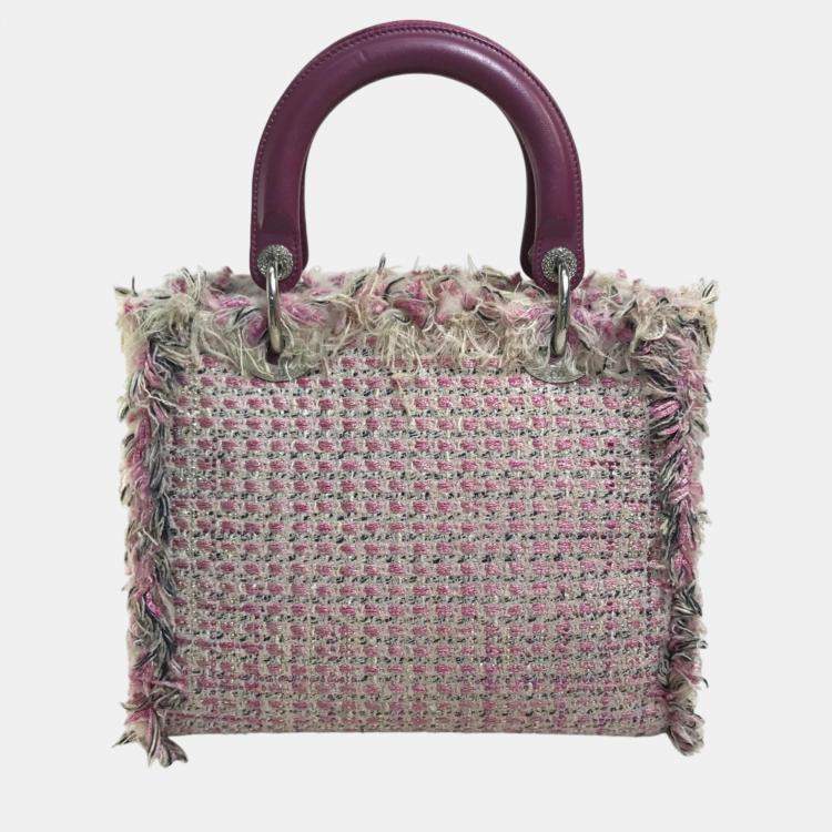 مملوكة مسبقًا Dior Purple Tweed, Leather Ginza Limited Lady Dior Shoulder Bag