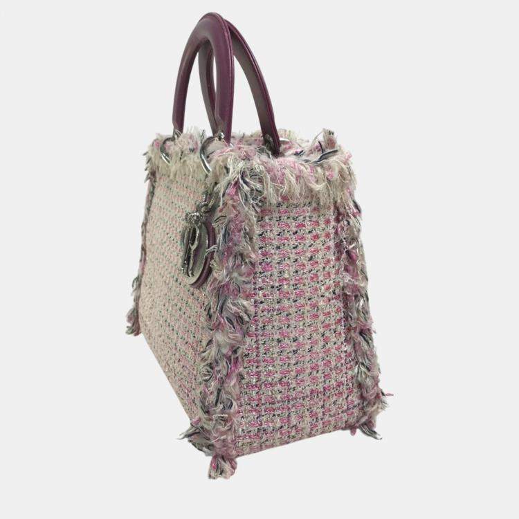 مملوكة مسبقًا Dior Purple Tweed, Leather Ginza Limited Lady Dior Shoulder Bag