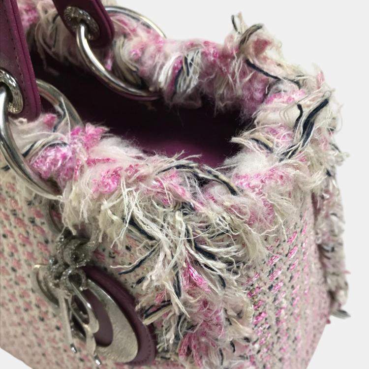 مملوكة مسبقًا Dior Purple Tweed, Leather Ginza Limited Lady Dior Shoulder Bag