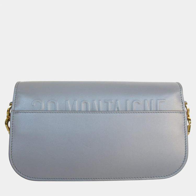 Pre Owned Dior Grey  Leather 30 Montaigne Shoulder Bag