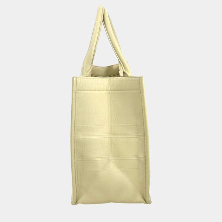 Pre Owned Dior Beige  Leather Book Tote Medium Tote Bag