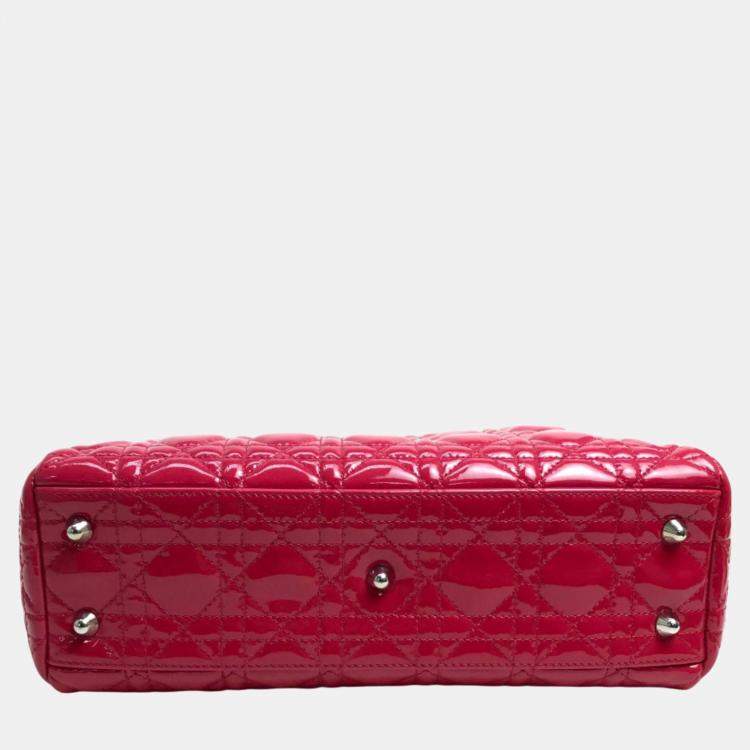 Pre Owned Dior Pink  Leather Lady Dior Tote Bag