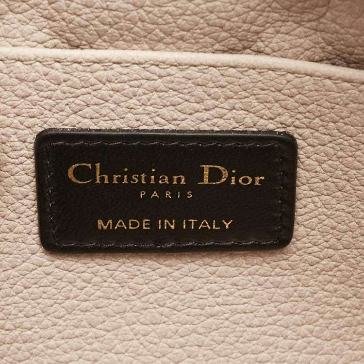 Pre Owned Dior Black Cannage Leather Caro Zip Pouch