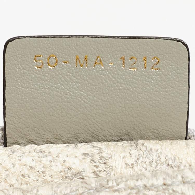 Pre Owned Dior Grey/White Embroidered Toile de Jouy Canvas Medium Book Tote 