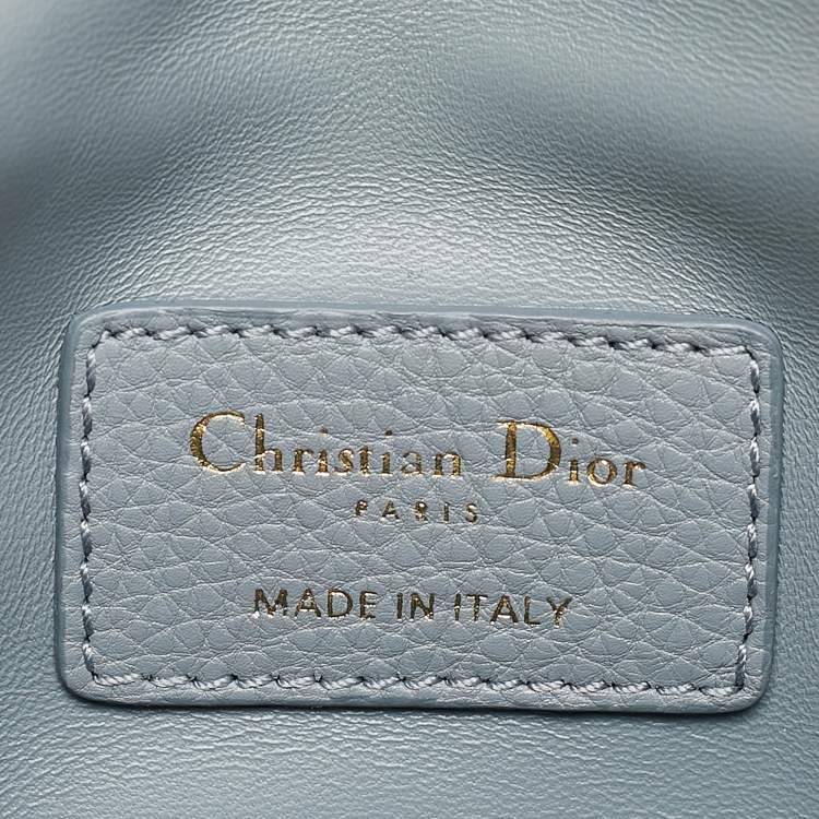 Pre Owned Dior Blue Cannage Leather Micro Caro Crossbody Bag