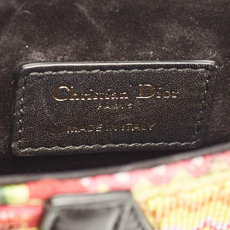Pre Owned Dior Multicolor Beaded Mini Saddle Bag
