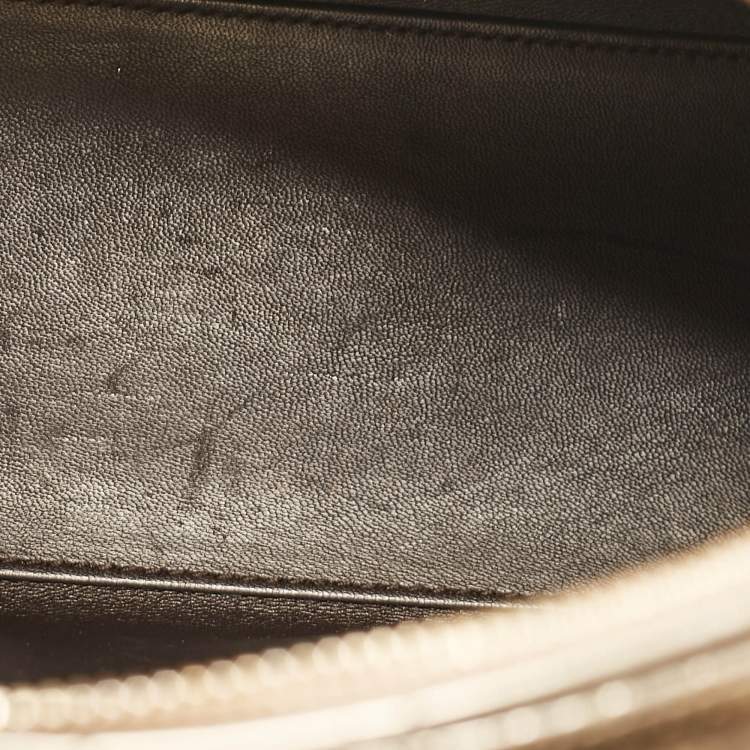 Pre Owned Dior Metallic Ombre Gold Microcannage Leather Medium Lady Dior Tote