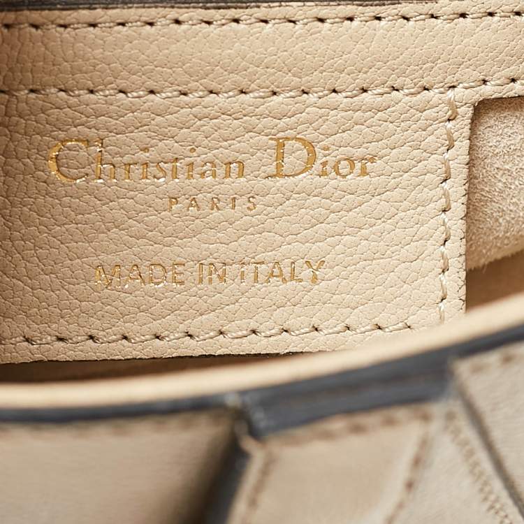 Pre Owned Dior Beige Leather Saddle Bag