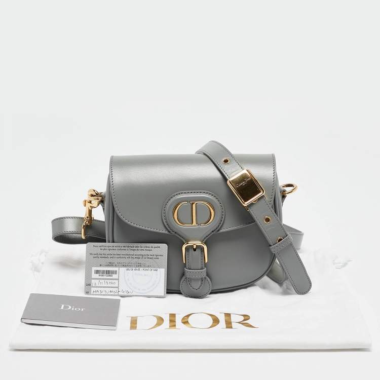 Pre Owned Dior Grey Leather Small Bobby Crossbody Bag