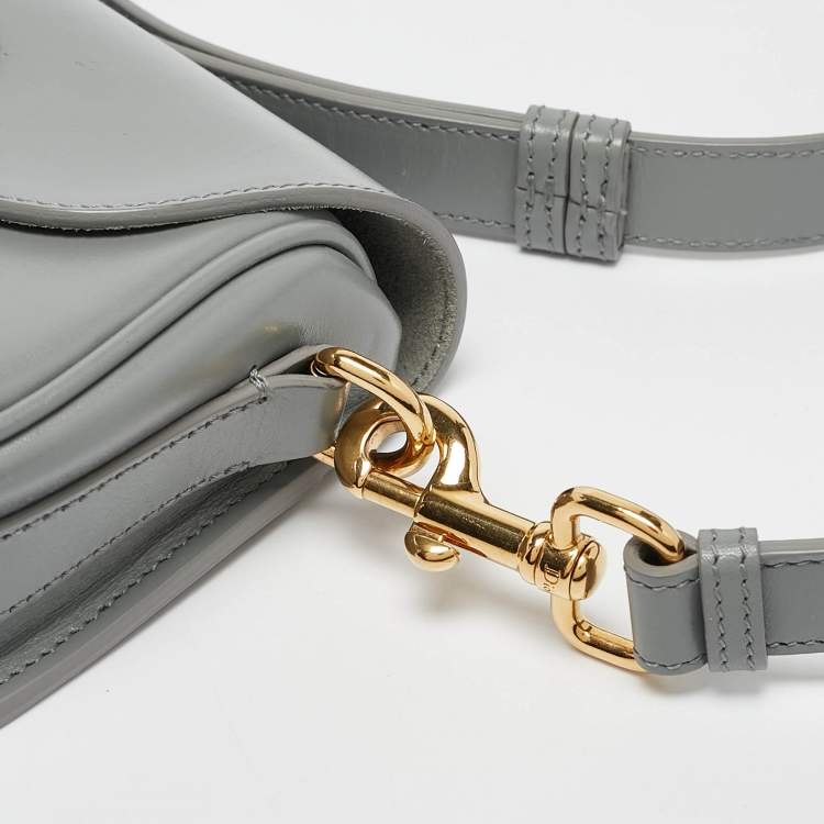 Pre Owned Dior Grey Leather Small Bobby Crossbody Bag