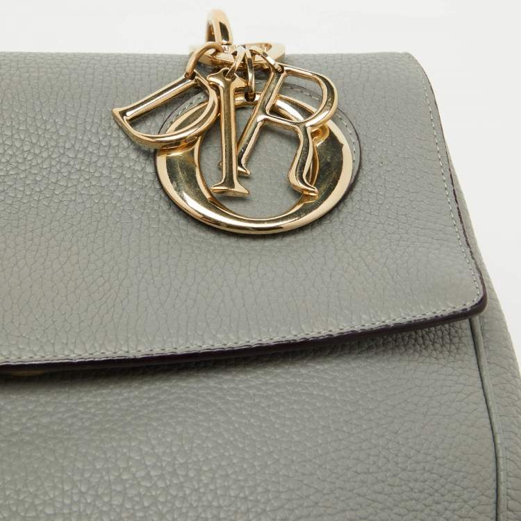 Pre Owned Dior Grey Leather Small Be Dior Top Handle Bag