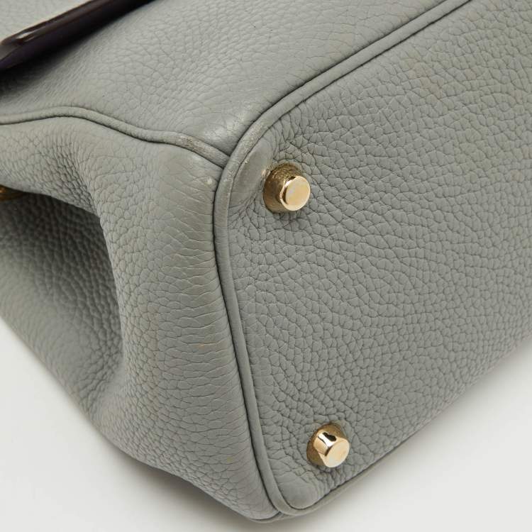 Pre Owned Dior Grey Leather Small Be Dior Top Handle Bag