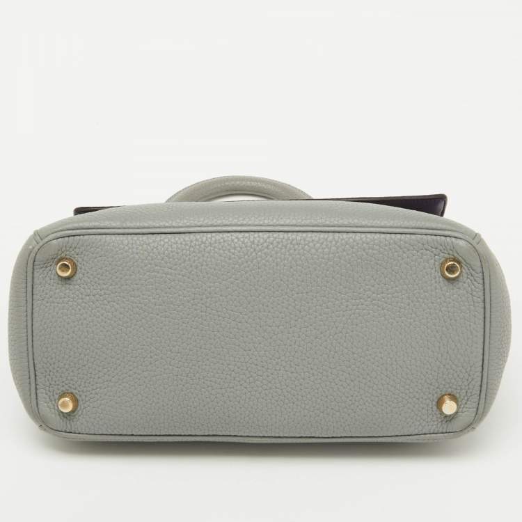 Pre Owned Dior Grey Leather Small Be Dior Top Handle Bag