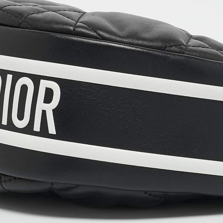 Pre Owned Dior Black Cannage Leather Small Vibe Hobo