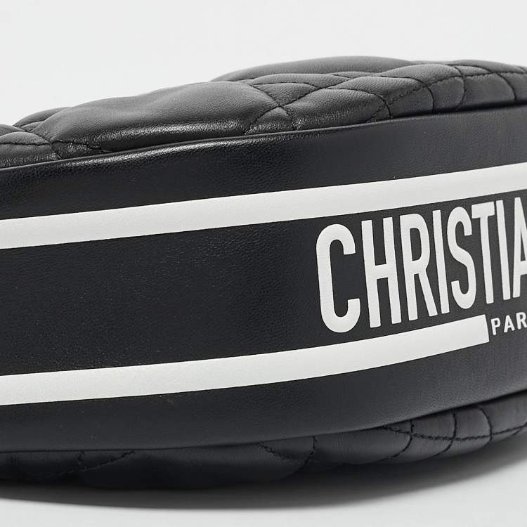 Pre Owned Dior Black Cannage Leather Small Vibe Hobo